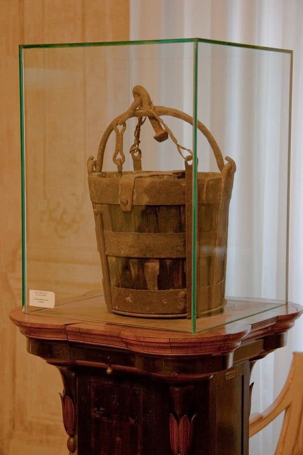 The Bucket, displayed as a trophy in Modena.